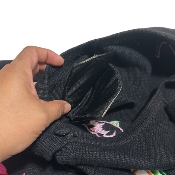 Morgan Cole Vintage Cardigan Black Embroidered- Sequins Size Medium NWT - Picture 13 of 13